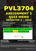 PVL3704 ASSIGNMENT 2 QUIZ MEMO - SEMESTER 2 - 2023 - UNISA - DUE DATE: - 18 SEPTEMBER 2023 (100% PASS - GUARANTEED)