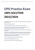 CPO Practice Exam 100&percnt; SOLUTION  2023&sol;&sol;2024