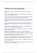 CRCR Exam Study Guide (Latest 2023 – 2024) With Complete Solutions