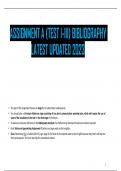ASSIGNMENT A (TEST I-III) BIBLIOGRAPHY LATEST UPDATED 2023