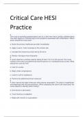 Critical Care HESI Practice Exam Bank 2022./2023