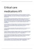 Critical care  medications ATI/Critical care  medications ATI/