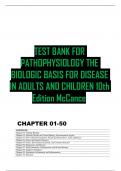 TEST BANK FOR PATHOPHYSIOLOGY THE BIOLOGIC BASIS FOR DISEASE IN ADULTS AND CHILDREN 10th Edition McCance 