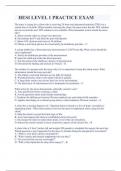 HESI LEVEL 1 PRACTICE EXAM VERIFIED  A&plus; 2023