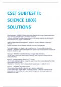 CSET SUBTEST II:  SCIENCE 100%  SOLUTIONS