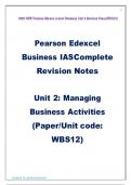 2023 NEW Pearson Edexcel A-level Business Unit 2 Revision Notes(WBS12)