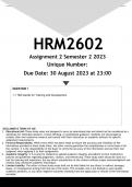HRM2602 Assignment 2 (ANSWERS) Semester 2 2023 ()- DISTINCTION GUARANTEED