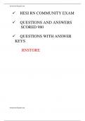 HESI RN COMMUNITY EXAM  QUESTIONS AND ANSWERS SCORED 980