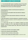 HESI COMMUNITY HEALTH EXAM LATEST QUESTIONS AND ANSWERS GRADED A&plus;