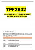 TPF2602 PORTFOLIO 2023 DUE DATE 28 SEPTEMBER 2023