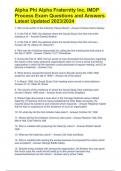 Alpha Phi Alpha Fraternity Inc&comma; IMDP Process Exam Questions and Answers Latest Updated 2023&sol;2024