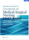 BRUNNER & SUDDARTH'S TEXTBOOK OF MEDICAL SURGICAL NURSING 15TH EDITION HINKLE TEST BANK