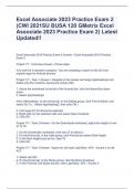 Excel Associate 2023 Practice Exam 2 (CWI 2021SU BUSA 120 GMetrix Excel Associate 2023 Practice Exam 2) Latest Updated!!