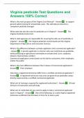 Virginia pesticide Test Questions and Answers 100&percnt; Correct