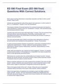ED 500 Final Exam &lpar;ED 500 final&rpar; Questions With Correct Solutions&period;
