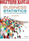 TEST BANK  and SOLUTIONS MANUALfor Business Statistics For Contemporary Decision Making 10th Edition by Ken Black. ISBN-13 978-1119607458, ISBN 9781119591351. (Chapters 1-19)