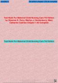 Test Bank For Maternal Child Nursing Care 7th Edition byShannon E. Perry, Marilyn J. Hockenberry, MaryCatherine Cashion Chapter 1-50 Complete