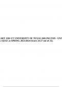 ART 1301 UT UNIVERSITY OF TEXAS ARLINGTON - UNIT 2 QUIZ 2e SPRING 2023/2024 (Score 24.57 out of 25).