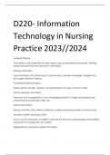 D220- Information  Technology in Nursing  Practice 2023&sol;&sol;2024