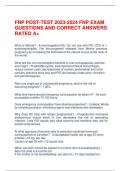 FNP POST-TEST 2023-2024 FNP EXAM QUESTIONS AND CORRECT ANSWERS RATED A&plus;