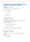 California Real Estate Investment Exam Questions and Answers 2024