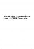 MAT250 Graded Exam 2 Questions and Answers 2023/2024 - Straighterline