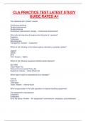 CLA PRACTICE TEST LATEST STUDY GUIDE RATED A&plus;