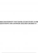 HESI MATERNITY TEST BANK EXAM STUDY GUIDE QUESTIONS AND ANSWERS 2023/2024 GRADED A+.