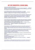 AP CSP SEMISTER 1 EXAM Q&A COMPLETE GUIDE SOLUTION&period;