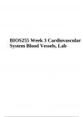 BIOS255 Week 3 Cardiovascular System - Blood Vessels Lab Report 