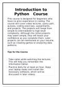 introduction to python course