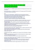 Water Quality Study Guide with Complete Solutions