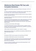 Oklahoma Real Estate PSI Test with Complete Solutions&period;