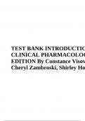 TEST BANK FOR INTRODUCTION TO CLINICAL PHARMACOLOGY 10TH EDITION By Constance Visovsky, Cheryl Zambroski, Shirley Hosler | Complete 2023-2024