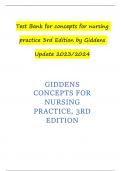Test Bank for concepts for nursing practice 3rd Edition by Giddens Update 2023/2024
