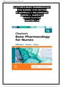 Clayton’s Basic Pharmacology for Nurses 19th Edition By Michelle J. Willihnganz, Samuel L. Gurevitz, Bruce Clayton Chapter 1-48 Latest Updated Test Bank.