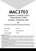 MAC3703 Assignment 2 (ANSWERS) Semester 2 2023 (715655)- DISTINCTION GUARANTEED