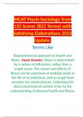 MCAT Psych-Sociology from 132 Scorer (822 Terms) with Satisfying Elaborations 2023 Update.