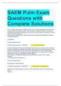 SAEM Pulm Exam Questions with Complete Solutions 
