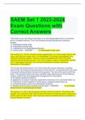 SAEM Set 1 2023-2024 Exam Questions with Correct Answers 