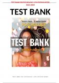 TEST BANK FOR PSYCHOLOGY 12TH EDITION BY DAVID G. MYERS & C. NATHAN DeWALL 2023-2024