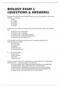 BIOLOGY 111 EXAM 1 &lpar;QUESTIONS & ANSWERS&rpar;&vert; VERIFIED SOLUTION