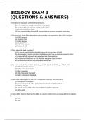 BIO 111 BIOLOGY EXAM 3 (QUESTIONS & ANSWERS)| VERIFIED SOLUTION