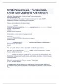 CPSS Paracentesis, Thoracentesis, Chest Tube Questions And Answers 