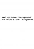 MAT 250 Exam 4 Questions and Answers | Latest 2023/2024 | Straighterline | Graded