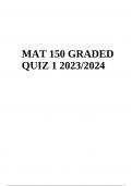 MAT 150 GRADED QUIZ 1 Latest Update 2023&sol;2024