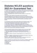 Diabetes NCLEX questions 2023 A+ Guaranteed Test