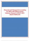 Financial and Managerial Accounting for MBAs 8th Edition Easton Solutions Manual