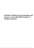 NURS 6551 Midterm Exam Questions and Answers - Latest Update 2023/2024 Graded A+ | NURS 6551 Final Exam Questions and Answers - Latest Update | NURS 6551 Pediatrics: Final Exam Questions and Answers | Latest 2023/2024 & NURS 6551 Midterm Exam Questions an