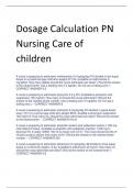 Dosage Calculation PN  Nursing Care of  children